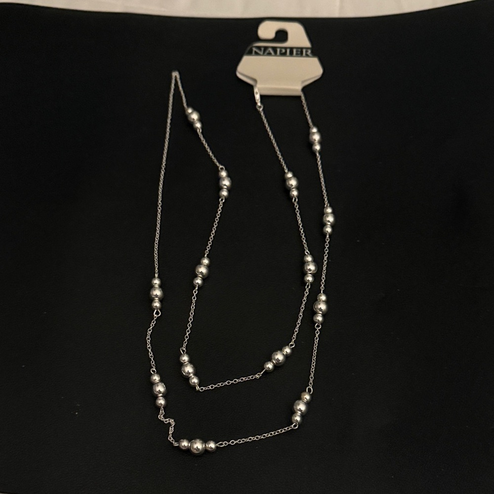 Napier Silver Bead Necklace